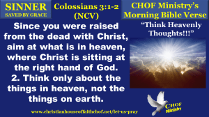 Think Heavenly Thoughts